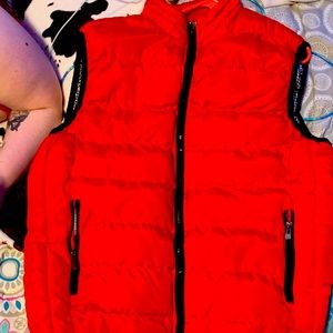 Red/plaid Reversible vest